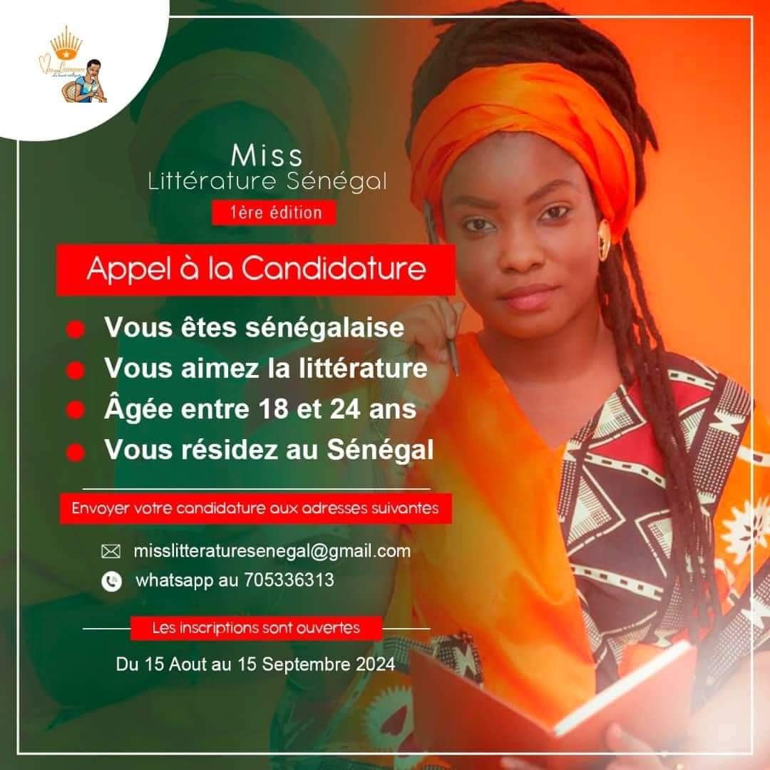 Appel à candidature « Miss littérature Sénégal »